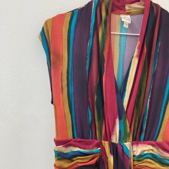 Sangria size 6 rainbow midi dress - Picture 2 of 4